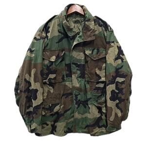 Vintage US Army M-65 Field Jacket Mens M Woodland Camo Cold Weather 90s Military